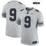 Men's NCAA Ohio State Buckeyes Jashon Cornell #9 College Stitched No Name Authentic Nike Gray Football Jersey KV20L47HH